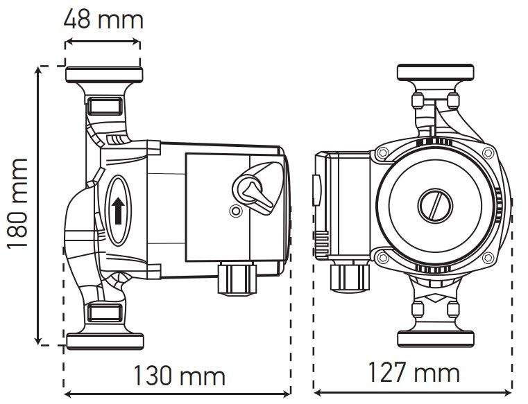 Насос циркуляційний центробіжний KOER KPGRS-25/4-180 (з гайками, кабелем і вилкою) (KP0248)