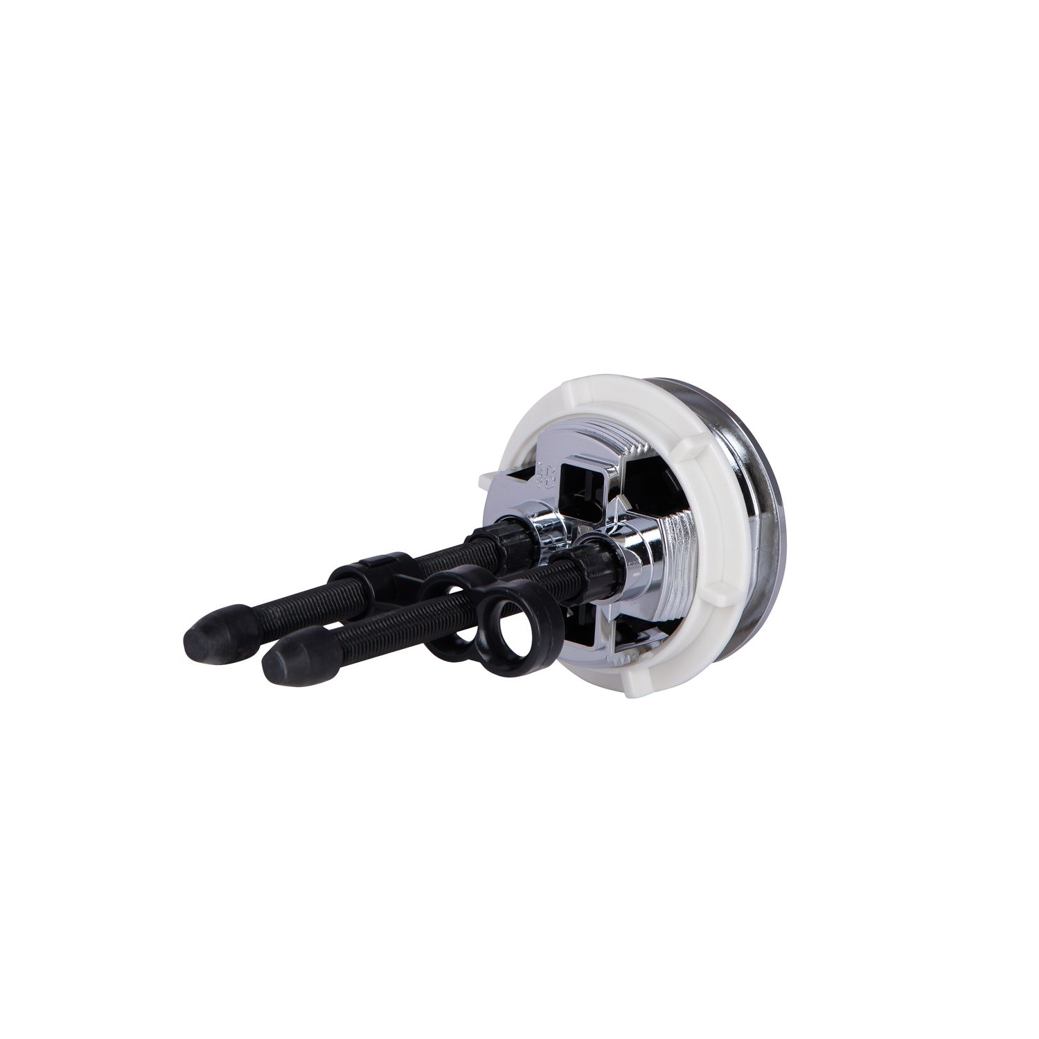 Комплект арматури для бачка унітаза Qtap HY з подвійною круглою кнопкою змиву 4,8 см та клапаном нижнього подачі води, 3/6L CHR
