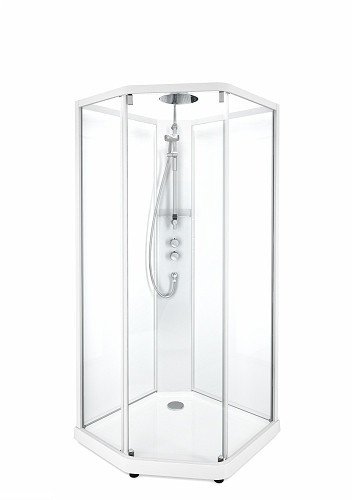 SHOWERAMA 10-5 Comfort задние стенки душевой пятиугольной кабины 100*100см, белый профиль/прозрачное стекло