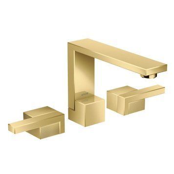 Смеситель для умывальника 130, Hansgrohe AXOR EDGE на три отверстия, со сливным гарнитуром push-open, алмазная огранка,