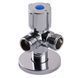 Кран кульовий кутовий подвійний SELBA 1/2&Prime;х 1/2&Prime;х1/2&Prime; DOUBLE (SL1588) - 1