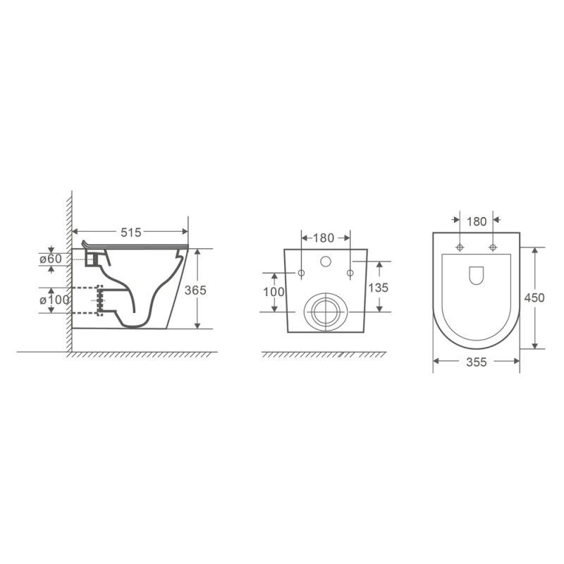 Унитаз подвесной Qtap Scorpio безободковый с Сиденьем Slim Soft-close QT1433053ERMB