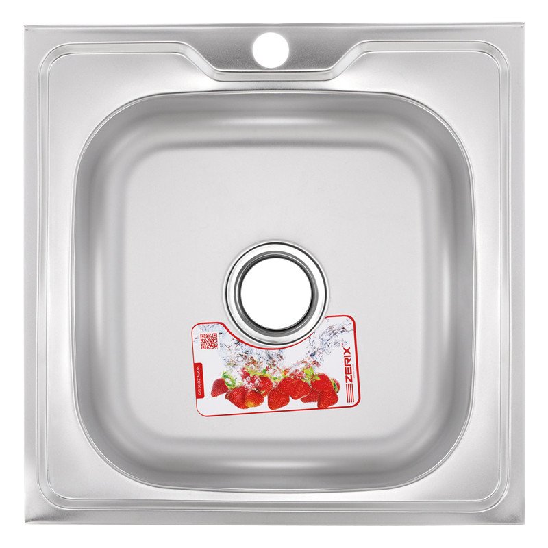 Кухонна мийка накладна ZERIXZ5050-04-160E (сатинова) (ZX1608)