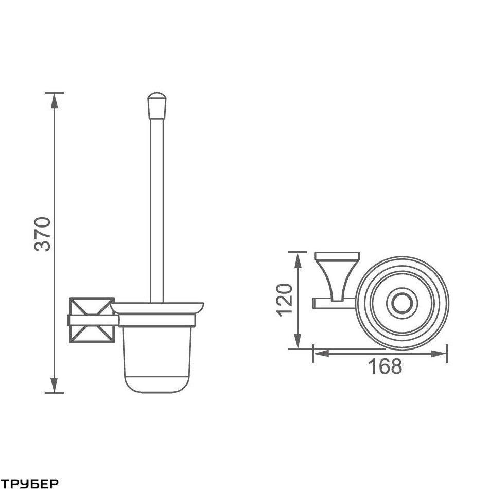 Щетка для унитаза DEVIT 6060151 CLASSIC Toilet brush holder, chrome, glass