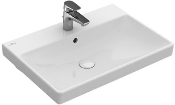 Умивальник Villeroy&Boch AVENTO 60*47см, з вибитим центральним отвором під змішувач, з переливом, білий альпін