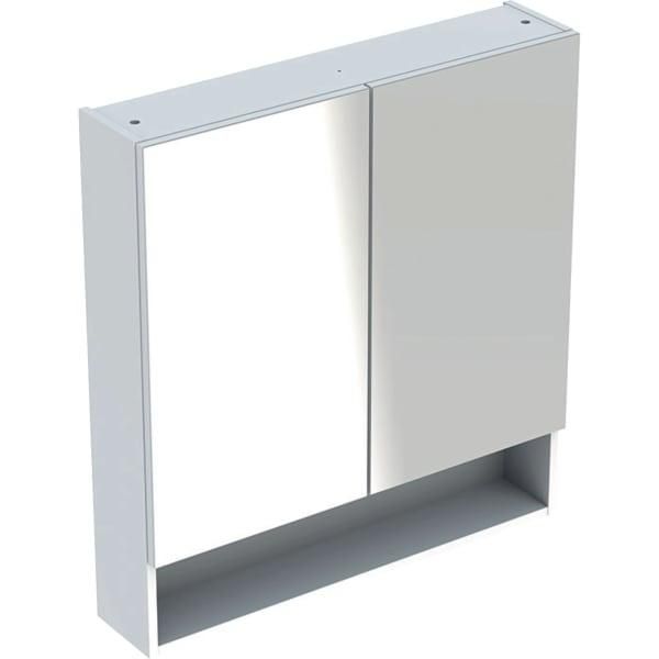 Зеркальный шкаф Geberit, Selnova Square 501.268.00.1, с 2-мя дверцами, ширина 80см, цвет белый глянец