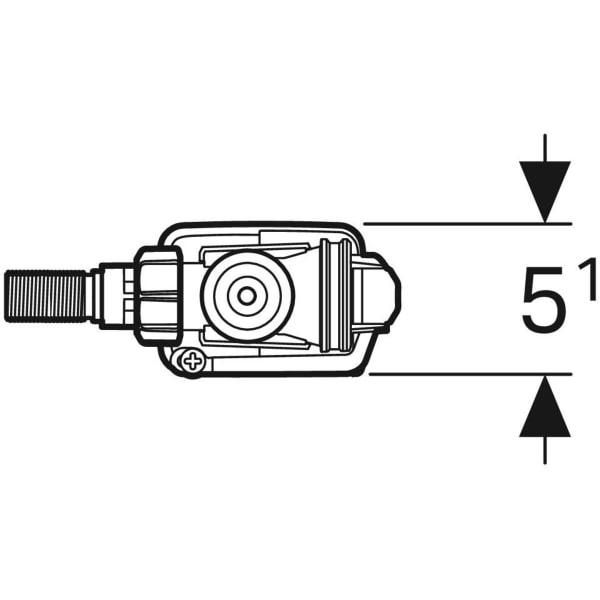Впускной клапан Geberit, 136.724.00.3 тип 333, подвод воды сбоку, 3/8' и 1/2', нипель с латуни