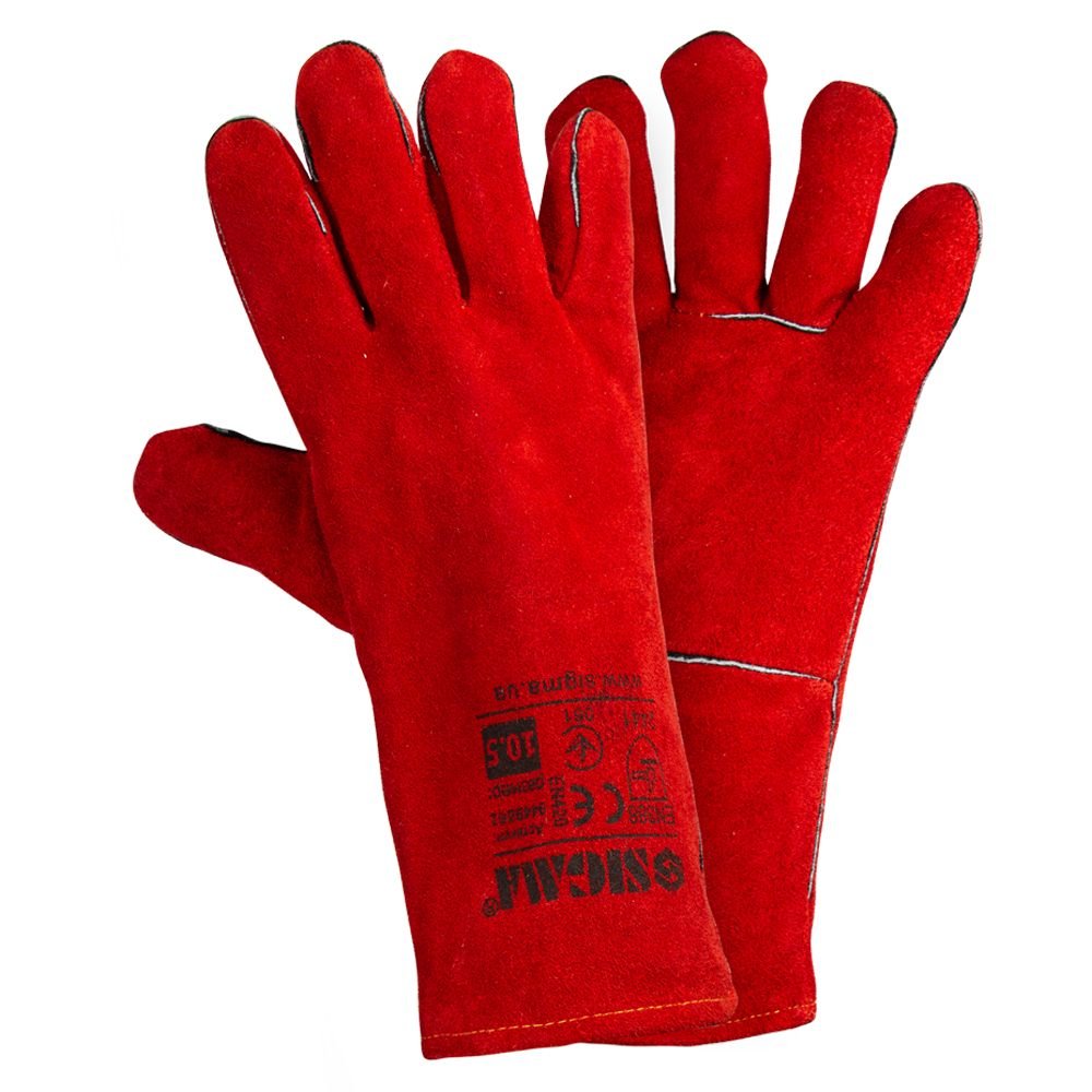 Перчатки Краги Сварщика Р10.5, Класс Вс, Длина 35См (Красные)