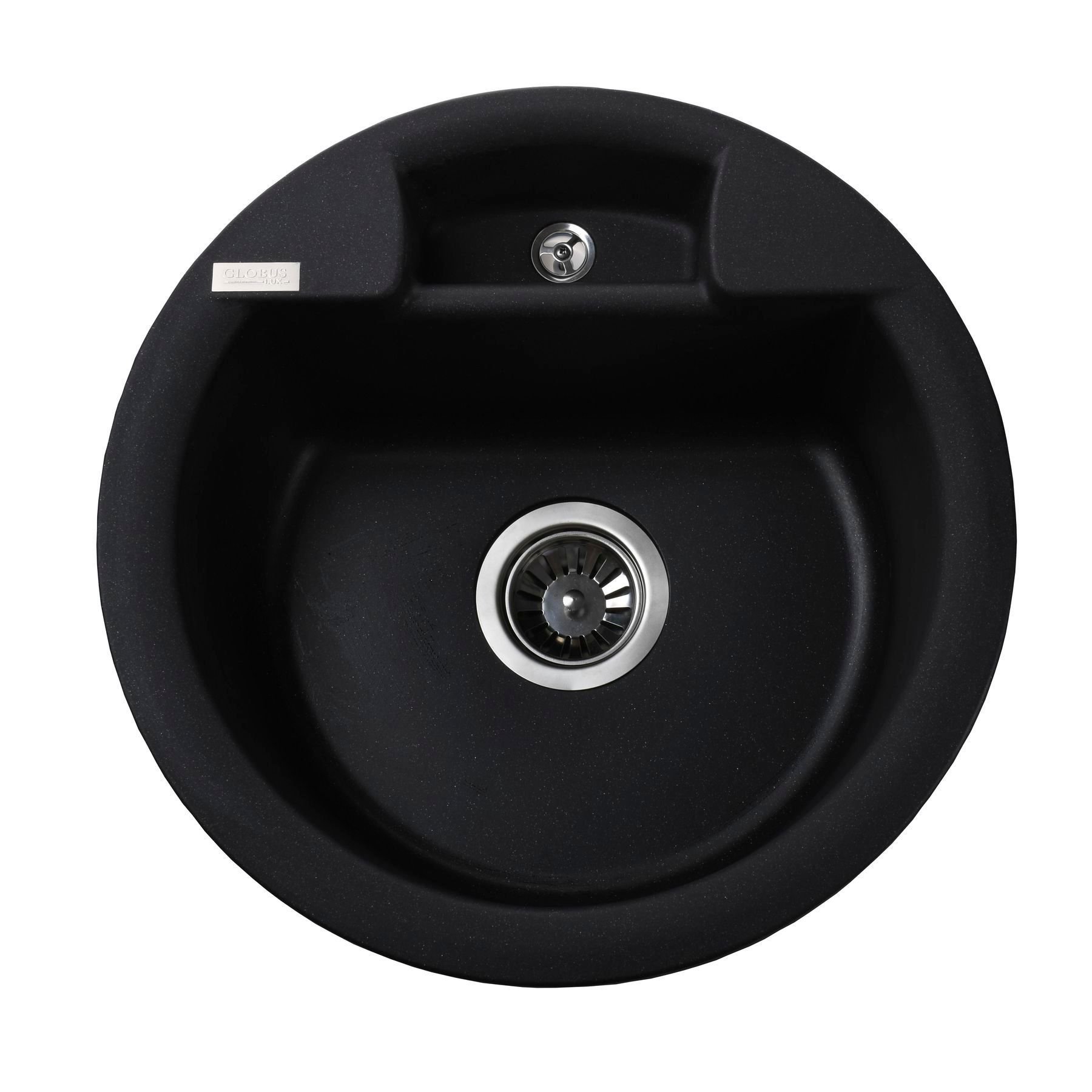 Гранітна мийка Globus Lux GURON чорний металік 480мм-А0001