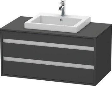 Тумба Duravit 1000*550мм, KETHO підвісна, для одного вбудованого умивальника посередині, колір графіт матовий (49)