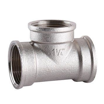 Тройник никелированный 1 1/4&Prime;ВР х 1 1/4&Prime;ВР х 1 1/4&Prime;ВР VA, литейный A0208-1А(нк)
