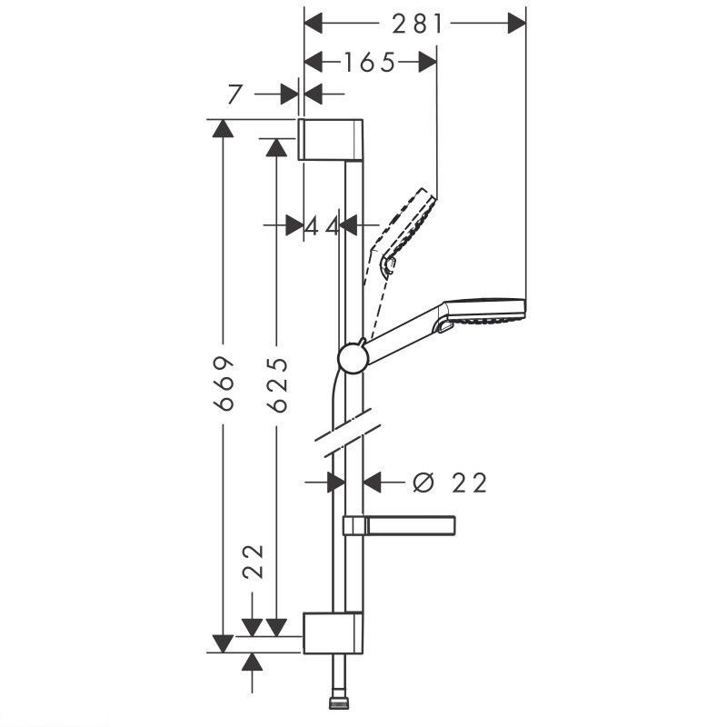 Душевой набор с термостатом Hansgrohe LOGIS Loop ( 71150000+15348000+26553400)
