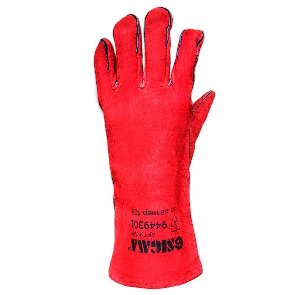 Перчатки Краги Сварщика Р10.5 Класс С, Длина 35См (Красные)