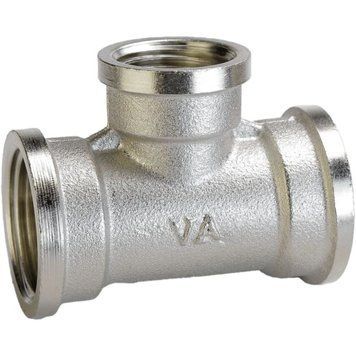 Тройник редукционный никелированный 3/4&Prime;ВР х 1/2&Prime;ВР х 3/4&Prime;ВР VA, штампованный А0212А(нк)