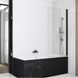 Стеклянная шторка SanSwiss на ванну, BlackLine SOLINO SOEB107500607, стекло прозрачное, профиль черный мат - 1