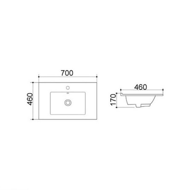 Раковина Q-tap Albatross WHI 4530-700/F008 с донным клапаном