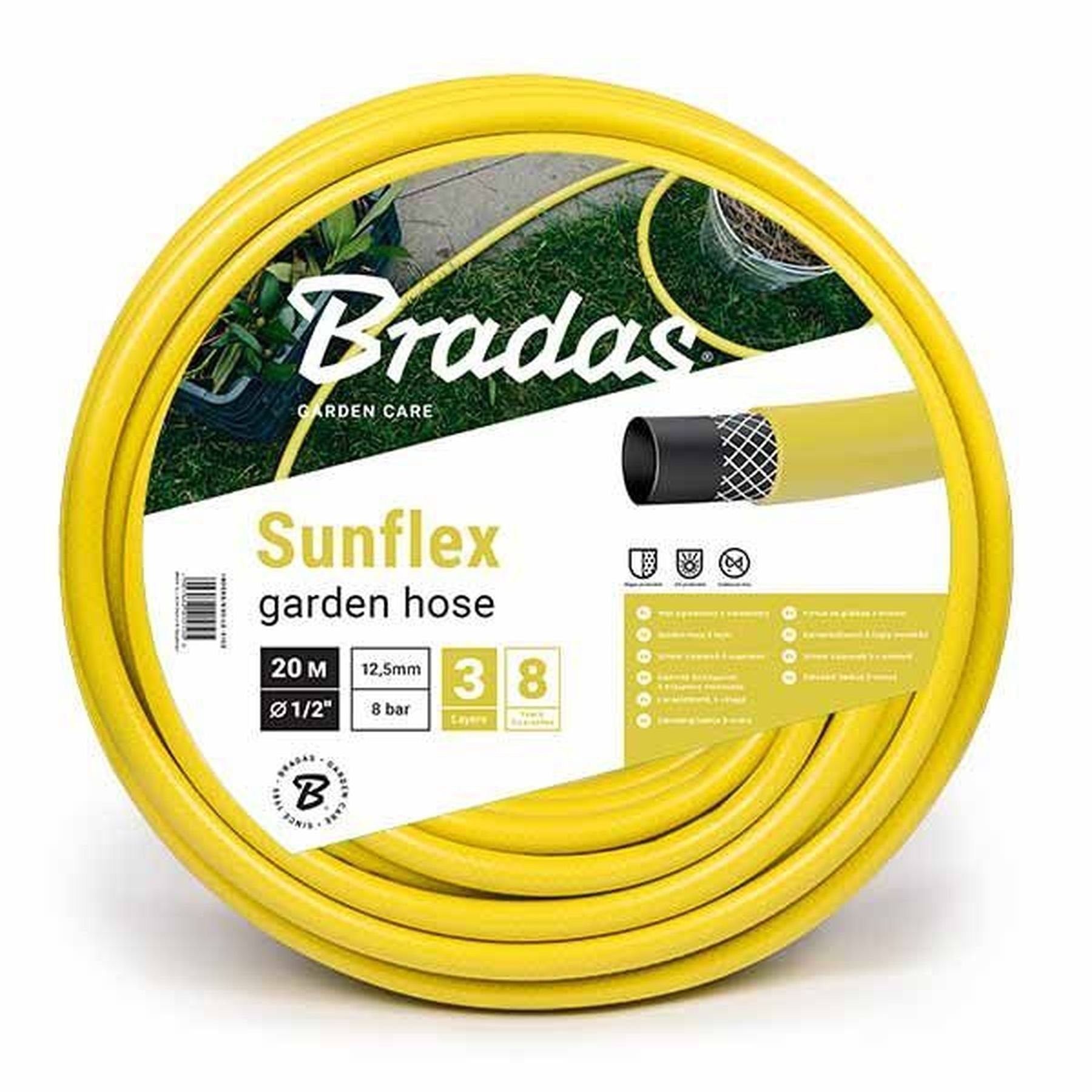 Шланг для поливу SUNFLEX 3/4″- 50м Bradas Польща жовтий WMS3/450