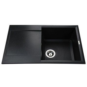 Гранитная мойка Globus Lux KOMO черный металлик 790х500