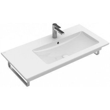 Умывальник Villeroy&Boch VENTICELLO 100*50см на тумбу, для 3-х поз.смес., с центр. выбитым отв., чаша справа, с переливом,