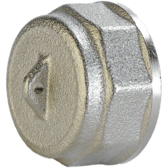 Заглушка нікелірована 1/2″ВР VA, штампована з контрольним отвором А1001Ако(нк)