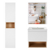 Комплект мебели для ванной Qtap Robin тумба с раковиной + зеркальный шкаф + пенал QT044RO42969 - 1