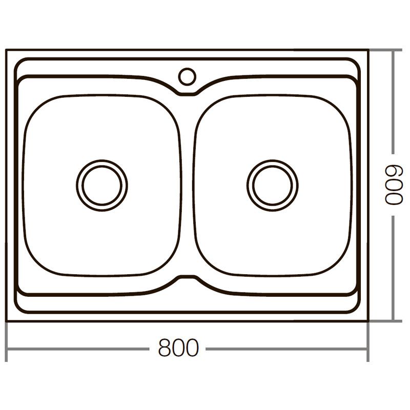Кухонна мийка накладна ZERIX Z8060B-08-180E (сатинова) (ZX1620)