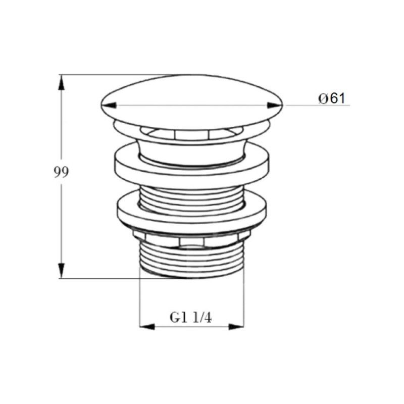 Донный клапан для раковины Lidz (CRM)-47 00 004 00 с переливом