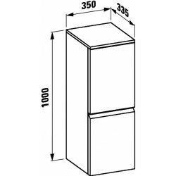 Тумба Laufen PRO S 350*335*1000мм средняя, подвесная, дверные петли справа, цвет белый глянец