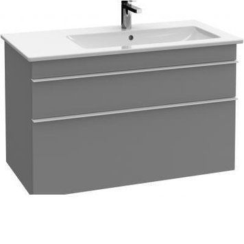 Тумба під умивальник Villeroy & Boch VENTICELLO 95,3*59*50,2см (ручка-варіант1-хром) колір - глянцевий сірий