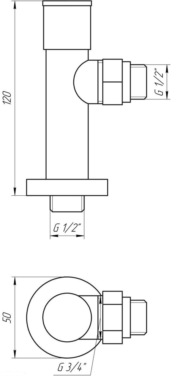 Кран Solomon кутовий вентильний з американкою 1/2 CHROM Art.7777 LUX (набір 2шт)
