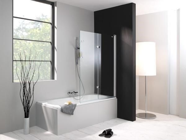шторка для ванны, Huppe DESIGN PURE 100*150 см, профиль хром., стекло прозрачное с Anti-Plaque, крепление справа