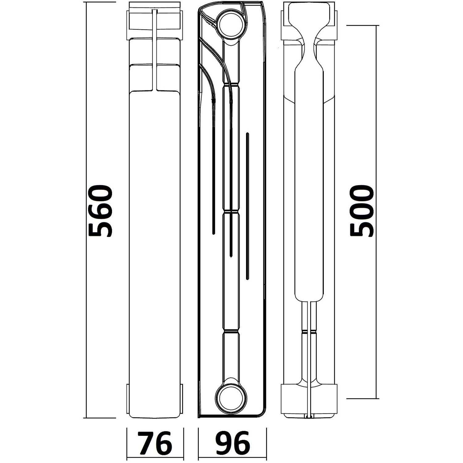 Биметаллический радиатор GALLARDO BIHOT 500/96 мм (178 Вт)