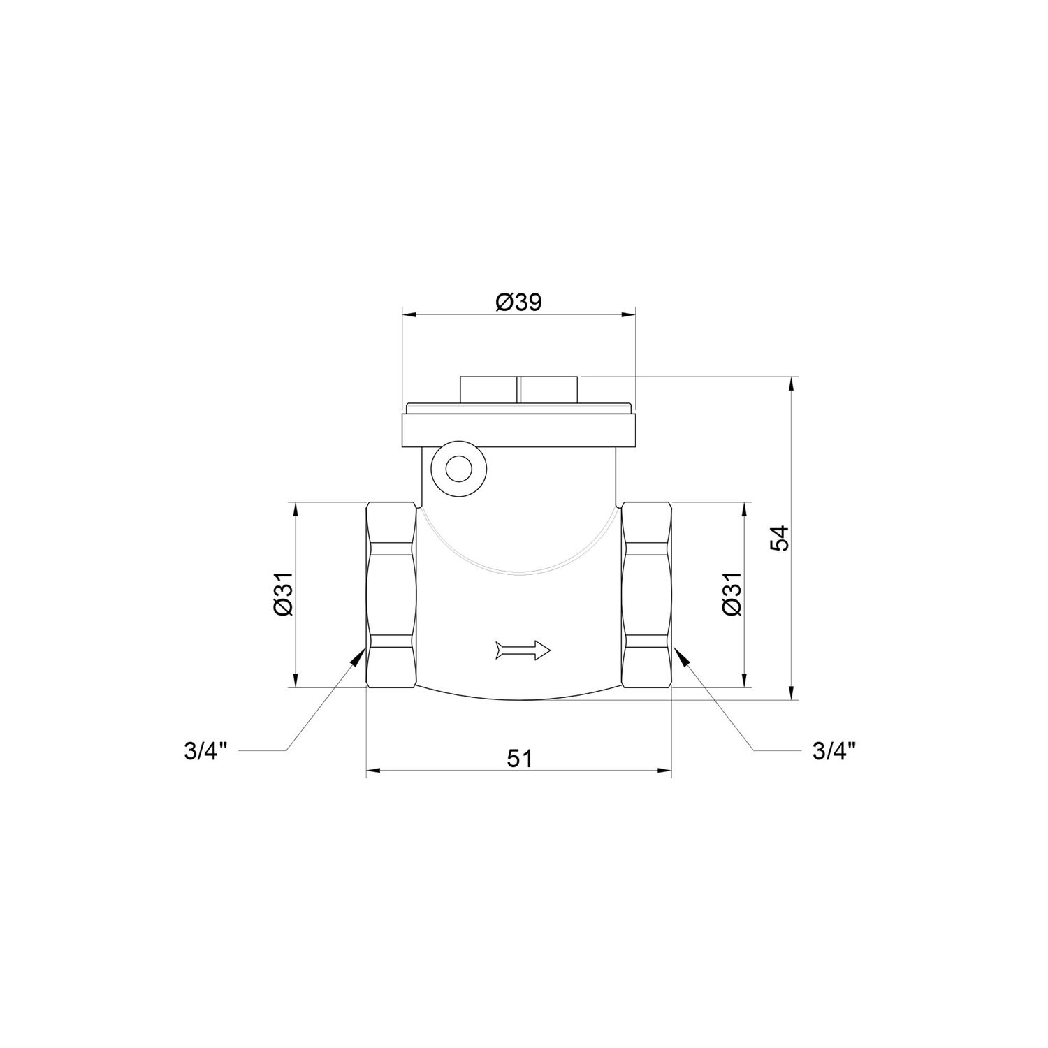 Запорный обратный клапан Icma 3/4" №51