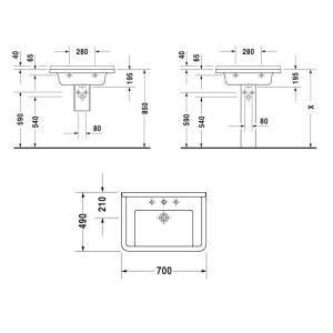 Умывальник Duravit Cersanit STARCK 3 700