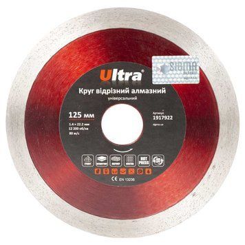 Круг Отрезной Алмазный Ultra, Универсальный &Oslash;125&times;22.2Мм