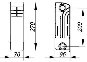 Радиатор биметаллический секционный GALLARDO BISMALL 200/96 (кратно 10)