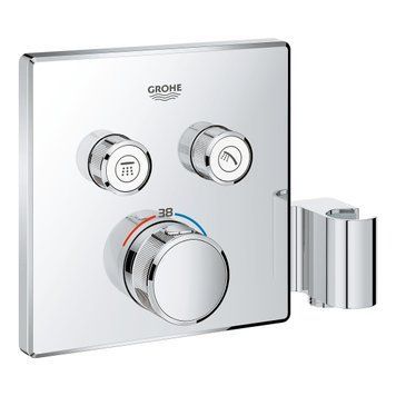 Термостат Grohe для душа, внешня частина, на 2 споживачі, з вбудованим тримачем ручного душу GROHTHERM SmartControl