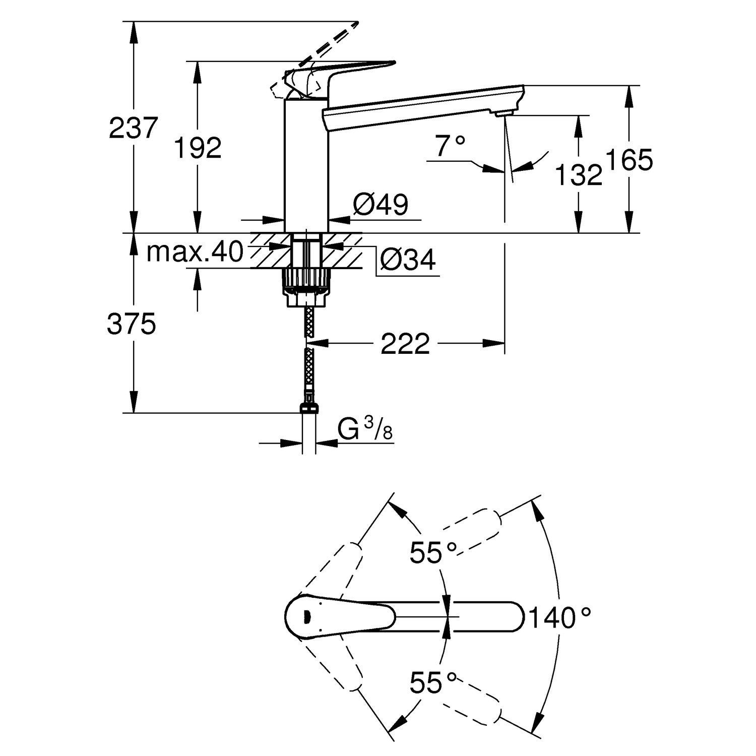 Смеситель для умывальника GROHE START 31717000