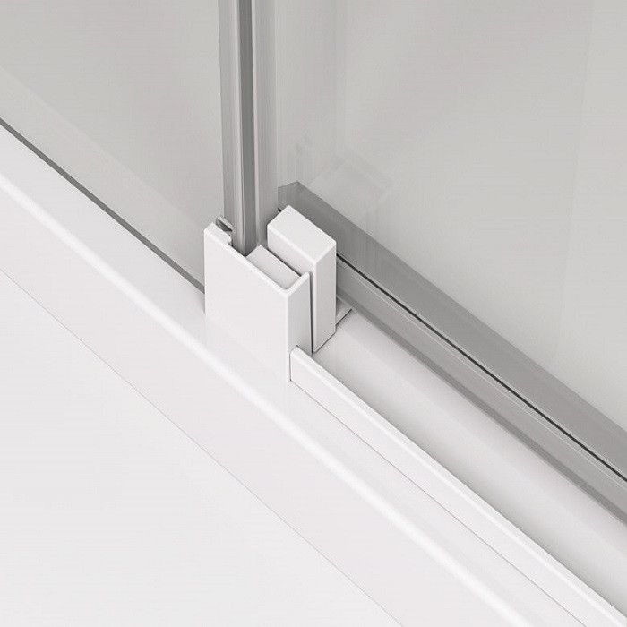 Одностворчатые раздвижные двери с фиксированной стенкой в одну линию, стекло Sanswiss CAS2G1200907 WhiteLine CADURA