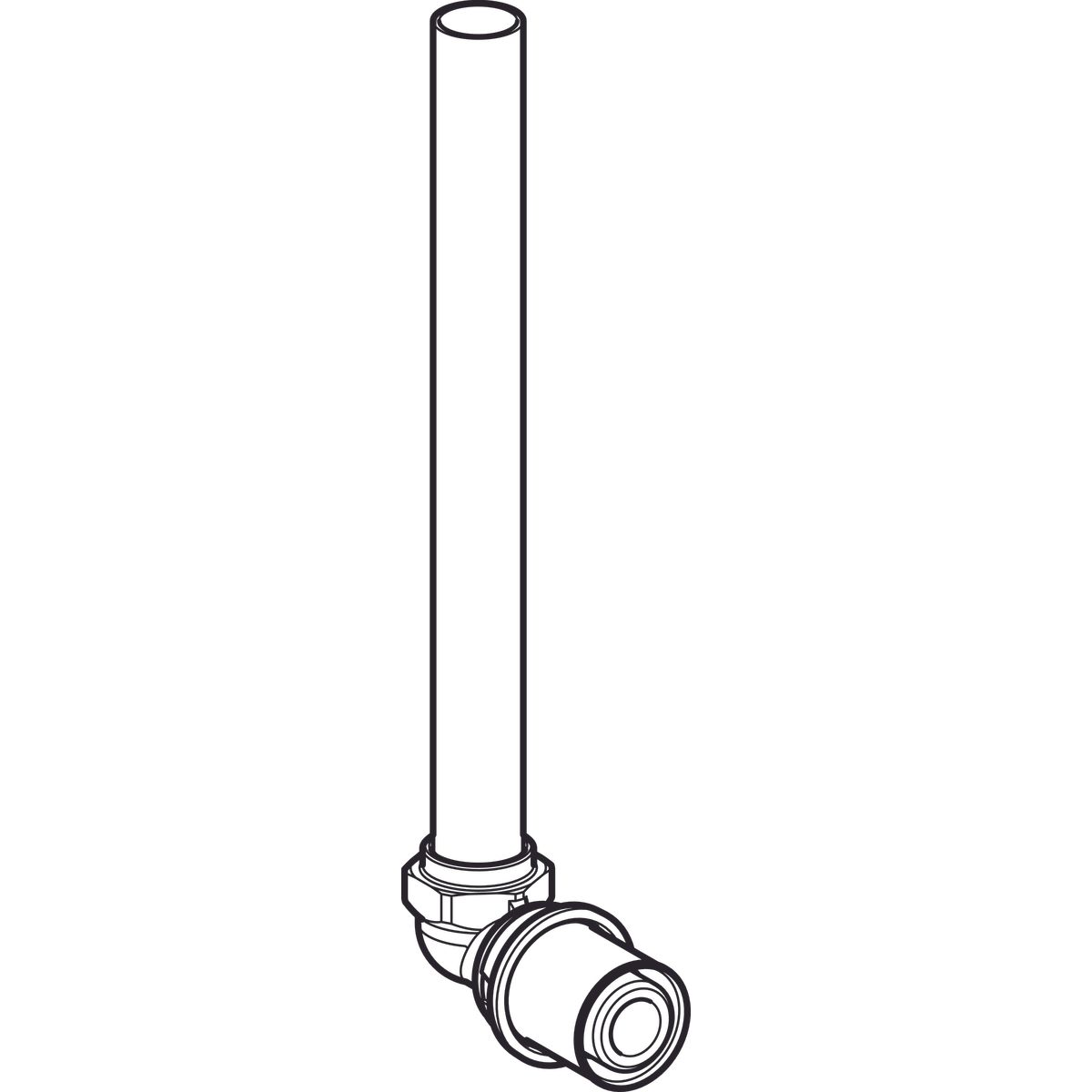 Угловая подводка к радиатору 90° Geberit Volex, L=165мм, 16-глянцевый хром