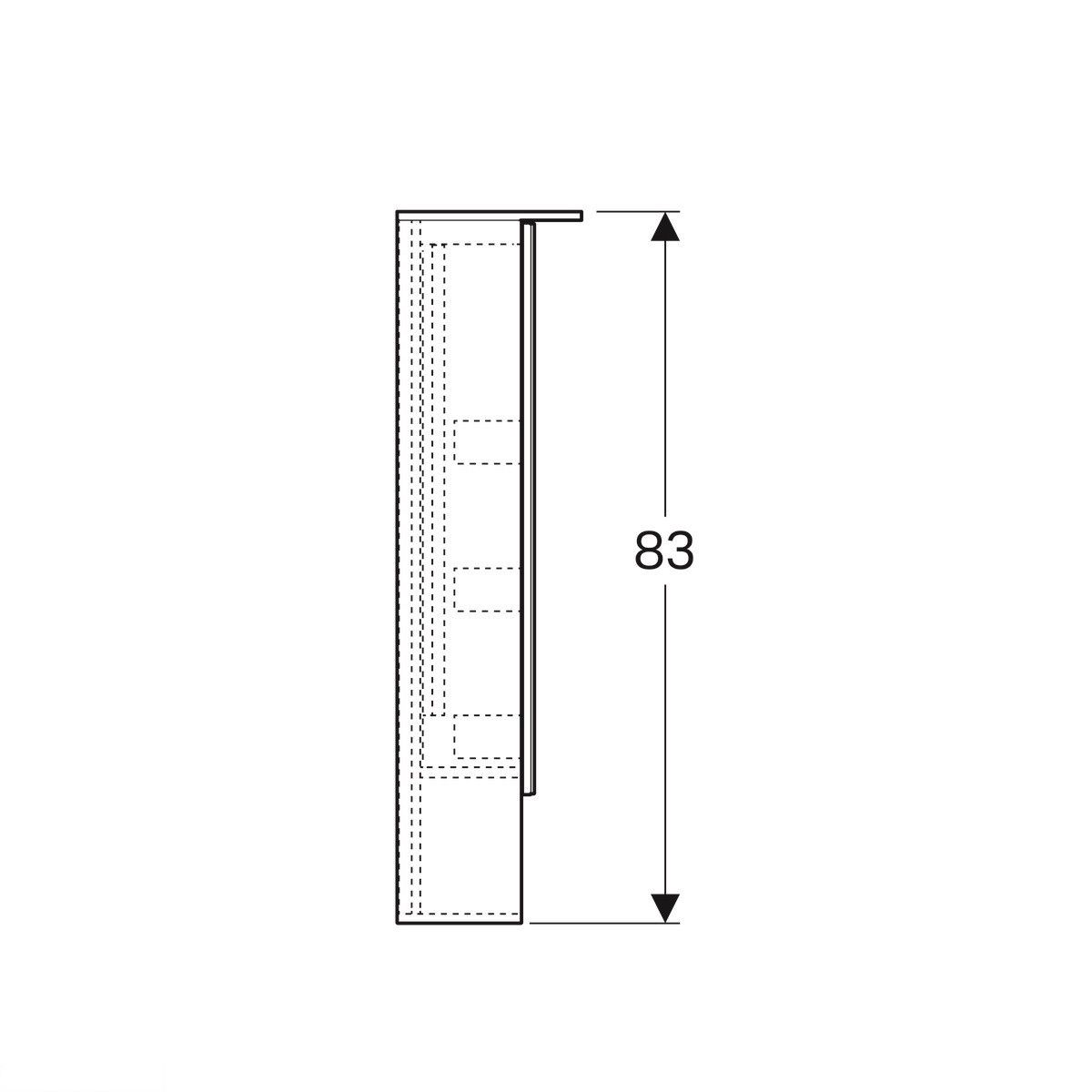 Дзеркальна шафа з підсвічуванням 90 см, Geberit Acanto з двома дверцятами: дуб Mystic 500646002