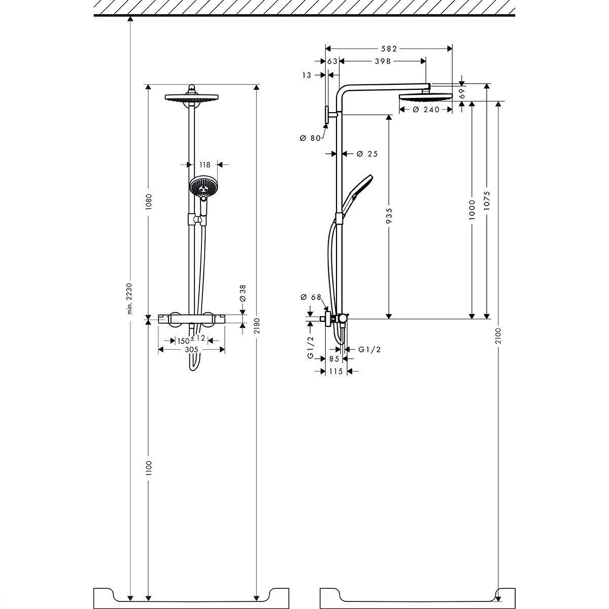 Душевая система Hansgrohe Raindance Select S 27129400