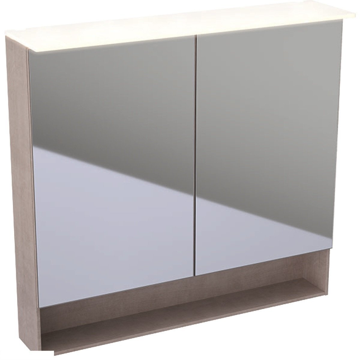 Зеркальный шкафчик с подсветкой 90 см, Geberit Acanto с двумя дверцами: дуб Mystic 500.646.00.2