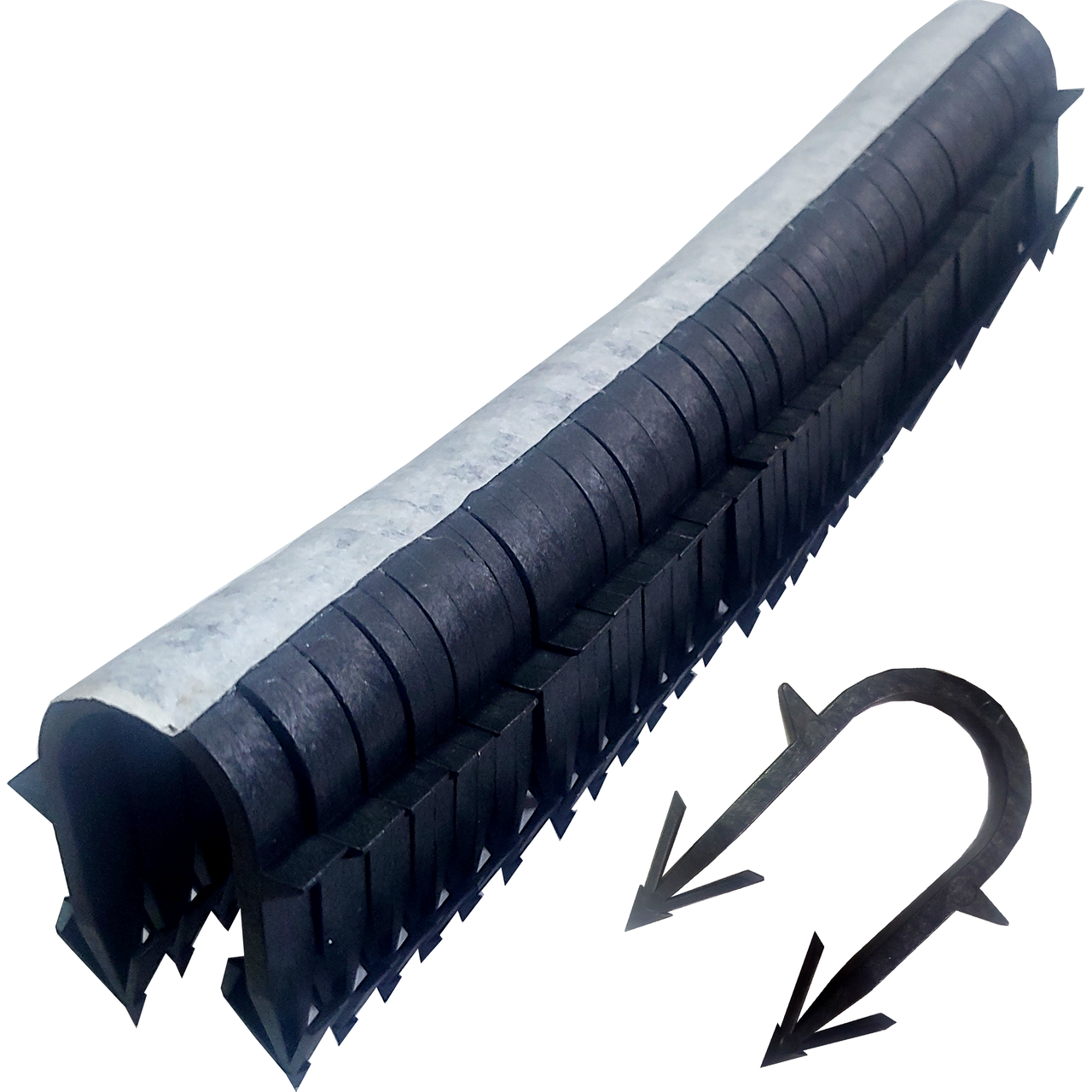 Такерная гарпун-скоба для кріплення труби теплої підлоги Ø16/20, довжина 45мм, чорна (упаковка 30шт)