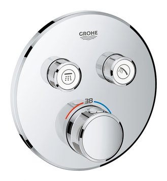 Термостат для душу, зовнішня частина, Grohe SmartControl на 2 виходи, хром