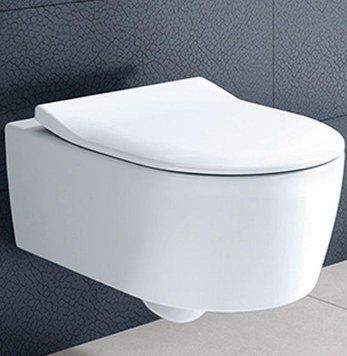 Унитаз Villeroy&Boch AVENTO 37*53см, Rimless подвесной, гор. выпуск, с Сиденьем, цвет альп. белый