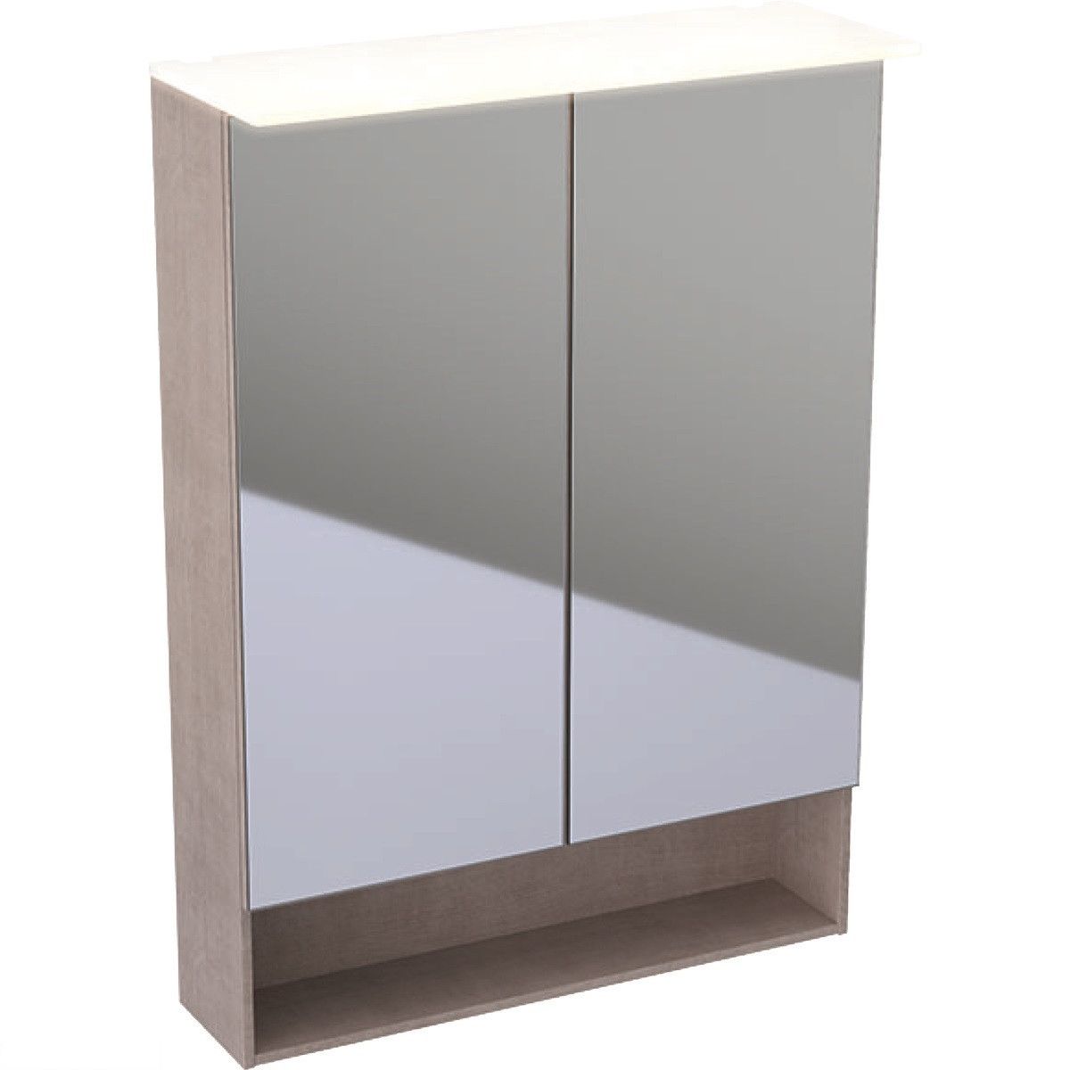 Зеркальный шкафчик с подсветкой 60 см, Geberit Acanto с двумя дверцами: дуб Mystic 500.644.00.2