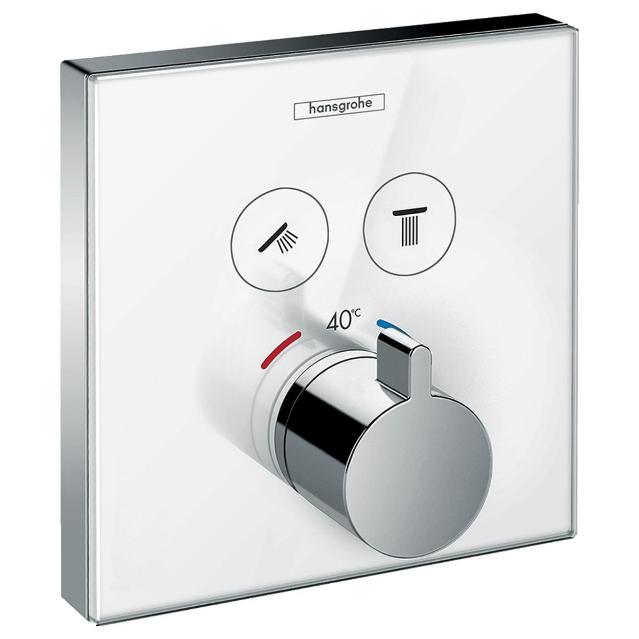 ShowerSelect Термостат для двох споживачів, скляний, СМ білий/хром