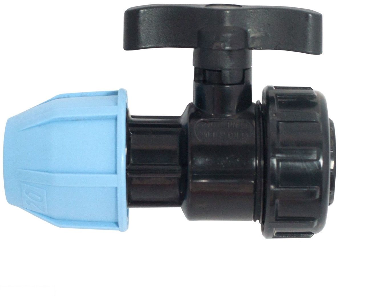 Кран кульовий поліетиленовий VS Plast 6002 20 мм на 1/2 внутрішня різьба затискач