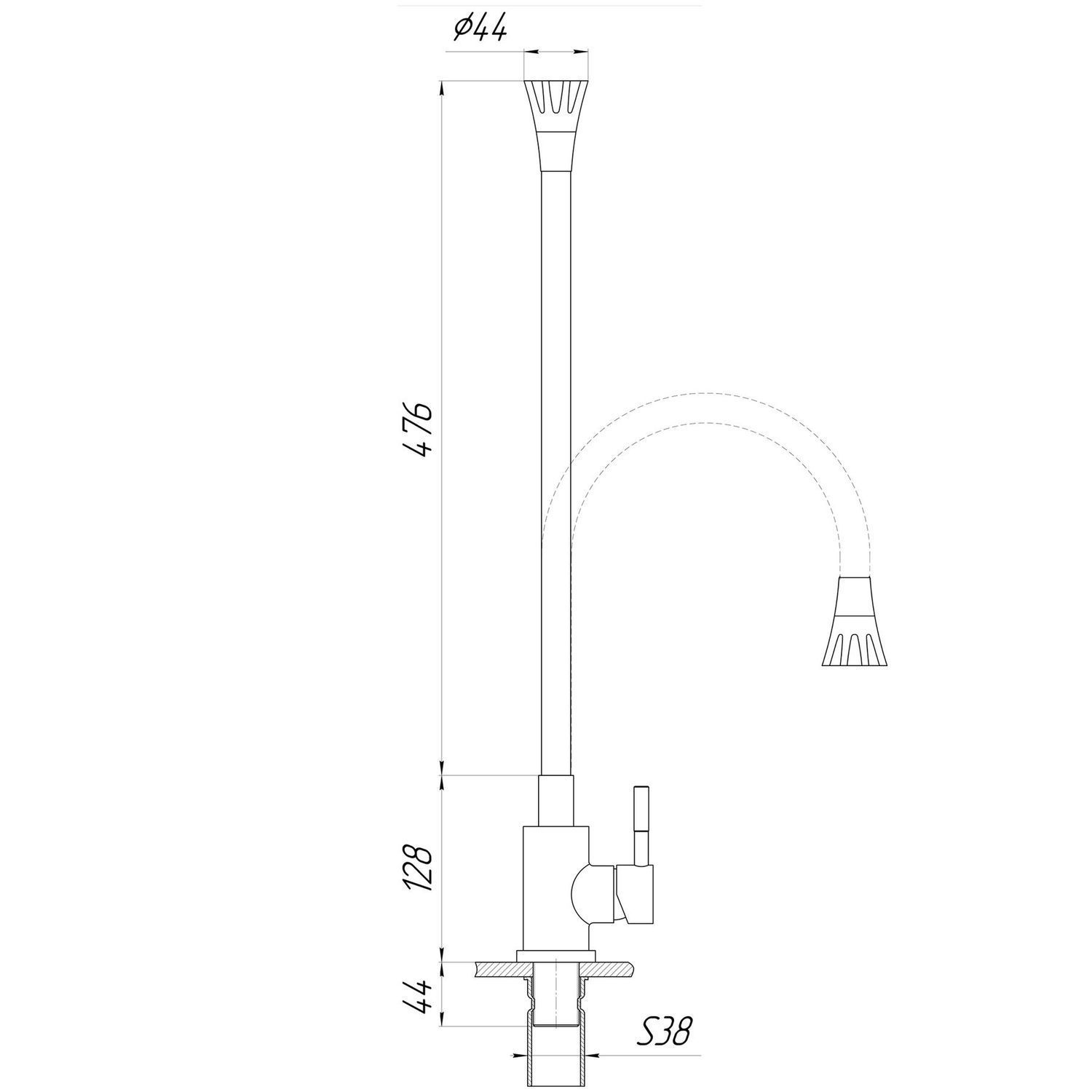 Змішувач для кухні Globus Lux Alpen SBT1-203SA-S21